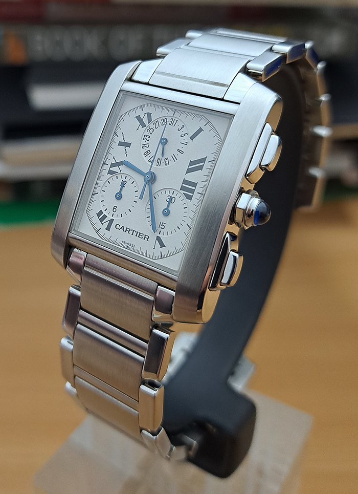 Large Cartier Tank Francaise Chronograph Wristwatch Ref. W51001Q3